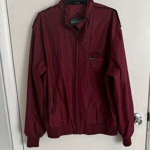 Members Only Men's Burgundy Full-Zip Windbreaker